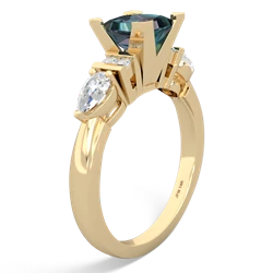 Thumbnail for Lab Alexandrite Engagement 14K Yellow Gold ring R2002 - side view