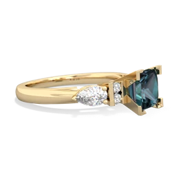 Thumbnail for Lab Alexandrite Engagement 14K Yellow Gold ring R2002 - hand 1 view