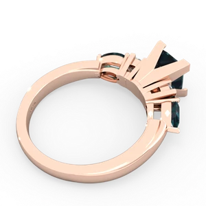 Alexandrite 6Mm Princess Eternal Embrace Engagement 14K Rose Gold ring C2002
