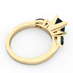 Alexandrite 6Mm Princess Eternal Embrace Engagement 14K Yellow Gold ring C2002