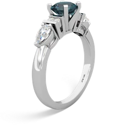 Thumbnail for Lab Alexandrite Engagement 14K White Gold ring R2002 - side view