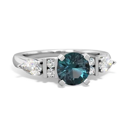 Thumbnail for Lab Alexandrite Engagement 14K White Gold ring R2002 - top view