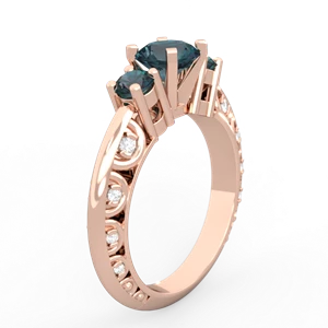Alexandrite Art Deco Eternal Embrace Engagement 14K Rose Gold ring C2003
