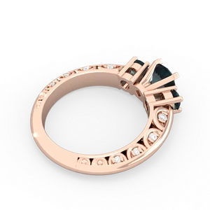 Alexandrite Art Deco Eternal Embrace Engagement 14K Rose Gold ring C2003