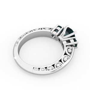 Alexandrite Art Deco Eternal Embrace Engagement 14K White Gold ring C2003