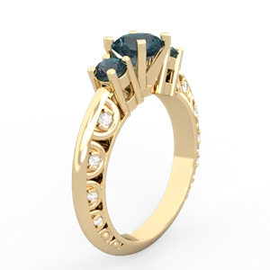 Alexandrite Art Deco Eternal Embrace Engagement 14K Yellow Gold ring C2003