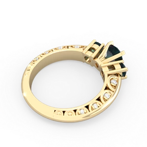 Alexandrite Art Deco Eternal Embrace Engagement 14K Yellow Gold ring C2003