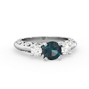 matching engagment rings - Art Deco Diamond 6mm Round Engagment