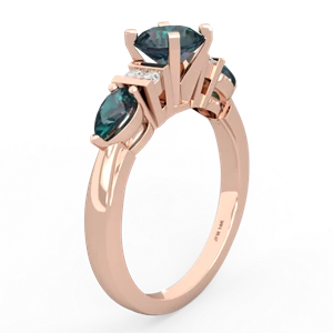 Alexandrite 6Mm Round Eternal Embrace Engagement 14K Rose Gold ring R2005