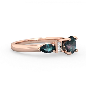 Alexandrite 6Mm Round Eternal Embrace Engagement 14K Rose Gold ring R2005