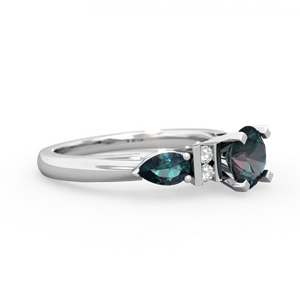 Alexandrite 6Mm Round Eternal Embrace Engagement 14K White Gold ring R2005