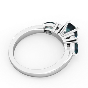 Alexandrite 6Mm Round Eternal Embrace Engagement 14K White Gold ring R2005