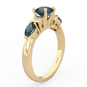 Alexandrite 6Mm Round Eternal Embrace Engagement 14K Yellow Gold ring R2005