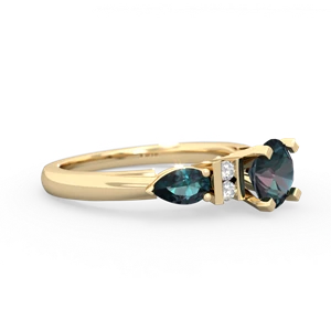 Alexandrite 6Mm Round Eternal Embrace Engagement 14K Yellow Gold ring R2005