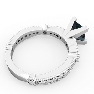 Alexandrite Sparkling Tiara 6Mm Princess 14K White Gold ring R26296SQ