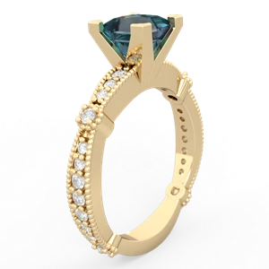 Alexandrite Sparkling Tiara 6Mm Princess 14K Yellow Gold ring R26296SQ