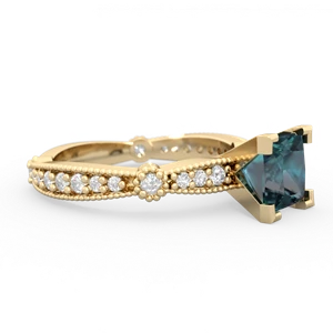 Alexandrite Sparkling Tiara 6Mm Princess 14K Yellow Gold ring R26296SQ