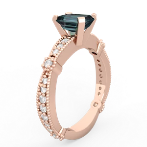 Alexandrite Sparkling Tiara 7X5mm Emerald-Cut 14K Rose Gold ring R26297EM