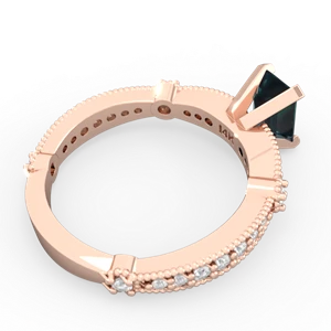 Alexandrite Sparkling Tiara 7X5mm Emerald-Cut 14K Rose Gold ring R26297EM
