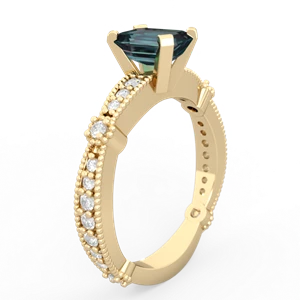 Alexandrite Sparkling Tiara 7X5mm Emerald-Cut 14K Yellow Gold ring R26297EM