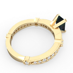 Alexandrite Sparkling Tiara 7X5mm Emerald-Cut 14K Yellow Gold ring R26297EM