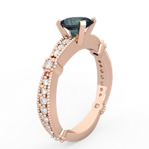 Alexandrite Sparkling Tiara 7X5mm Oval 14K Rose Gold ring R26297VL