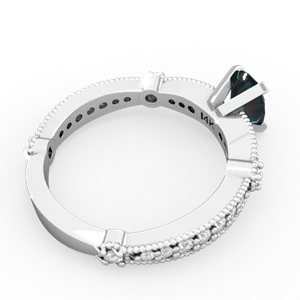 Alexandrite Sparkling Tiara 7X5mm Oval 14K White Gold ring R26297VL