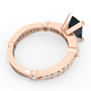 Alexandrite Sparkling Tiara 8X6 Emerald-Cut 14K Rose Gold ring R26298EM