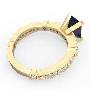 Alexandrite Sparkling Tiara 8X6 Emerald-Cut 14K Yellow Gold ring R26298EM