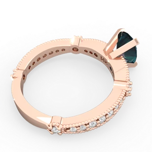 Alexandrite Sparkling Tiara 8X6 Oval 14K Rose Gold ring R26298VL