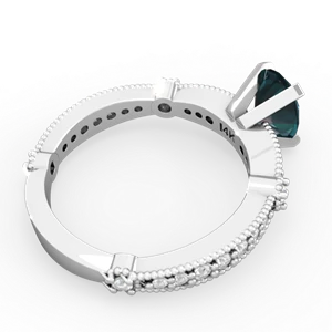 Alexandrite Sparkling Tiara 8X6 Oval 14K White Gold ring R26298VL