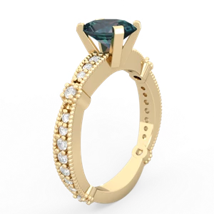 Alexandrite Sparkling Tiara 8X6 Oval 14K Yellow Gold ring R26298VL