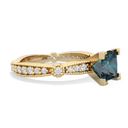 Alexandrite Sparkling Tiara 6Mm Princess 14K Yellow Gold ring R26296SQ