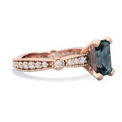 Alexandrite Sparkling Tiara 8X6 Emerald-Cut 14K Rose Gold ring R26298EM