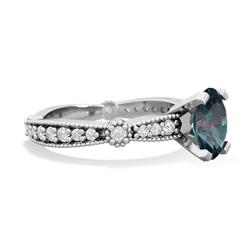 Alexandrite Sparkling Tiara 8X6 Oval 14K White Gold ring R26298VL