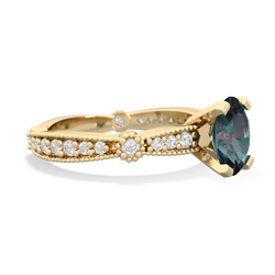 Alexandrite Sparkling Tiara 8X6 Oval 14K Yellow Gold ring R26298VL