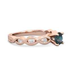 Thumbnail for Lab Alexandrite Infinity Engagement 14K Rose Gold ring R26315RD - hand 1 view