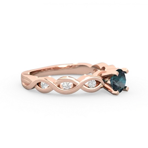 Alexandrite Infinity 5Mm Round Engagement 14K Rose Gold ring R26315RD