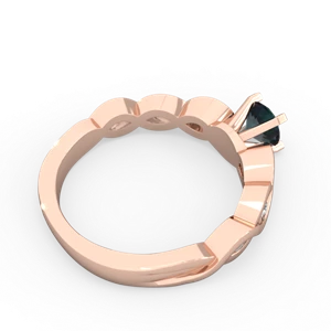 Alexandrite Infinity 5Mm Round Engagement 14K Rose Gold ring R26315RD