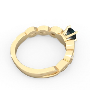 Alexandrite Infinity 5Mm Round Engagement 14K Yellow Gold ring R26315RD