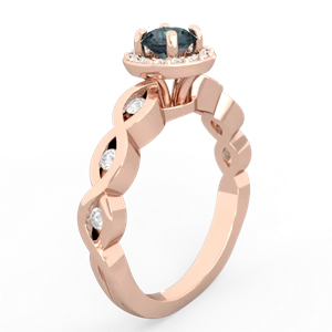 Alexandrite Infinity Halo Engagement 14K Rose Gold ring R26315RH