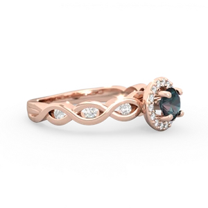 Alexandrite Infinity Halo Engagement 14K Rose Gold ring R26315RH