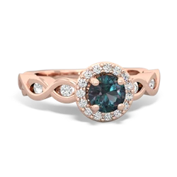 Thumbnail for Lab Alexandrite Infinity Engagement 14K Rose Gold ring R26315RH - top view