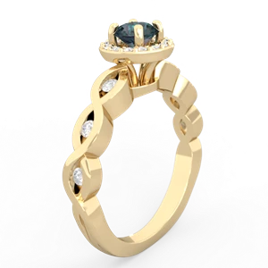Alexandrite Infinity Halo Engagement 14K Yellow Gold ring R26315RH