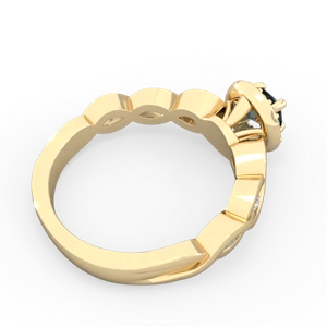 Alexandrite Infinity Halo Engagement 14K Yellow Gold ring R26315RH