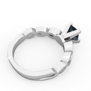 Alexandrite Infinity 5Mm Square Engagement 14K White Gold ring R26315SQ