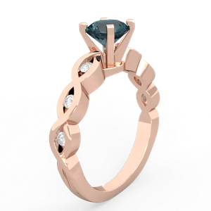 Alexandrite Infinity 6Mm Round Engagement 14K Rose Gold ring R26316RD