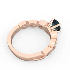 Alexandrite Infinity 6Mm Round Engagement 14K Rose Gold ring R26316RD