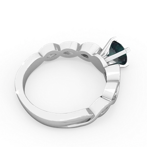 Alexandrite Infinity 6Mm Round Engagement 14K White Gold ring R26316RD