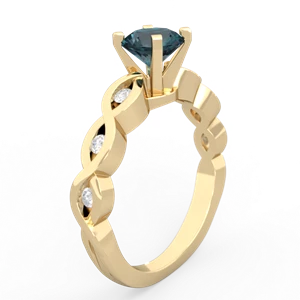 Alexandrite Infinity 6Mm Round Engagement 14K Yellow Gold ring R26316RD
